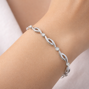 Bracciale in Oro Bianco 18 carati - zirconi