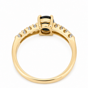 Anello - 18 carati Oro giallo - 0.74ct. tw. Zaffiro - Diamante - Made in Italy - Handmade