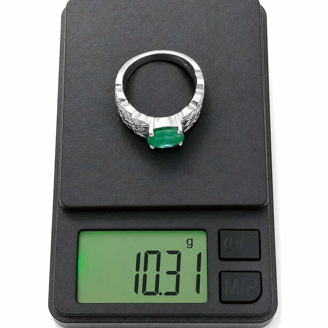 Anello - 18 carati Oro bianco - 3.00ct. tw. Smeraldo - Diamante