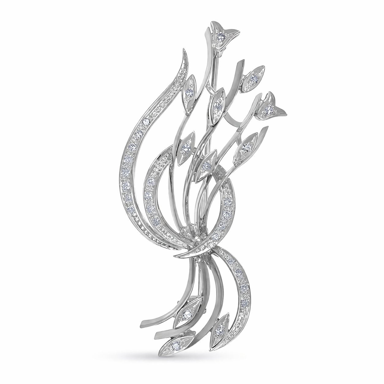 Spilla - 18 carati Oro bianco - 0.31ct. tw. Diamante (Naturale)