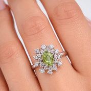 Anello - 18 carati Oro bianco - 0.52ct. tw. Tormalina - Diamante