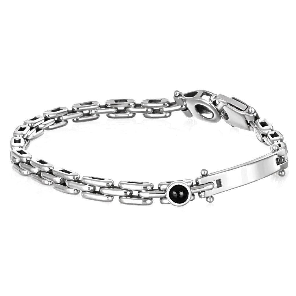 Bracciale - 18 carati Oro bianco - 0.10ct. tw. Onice