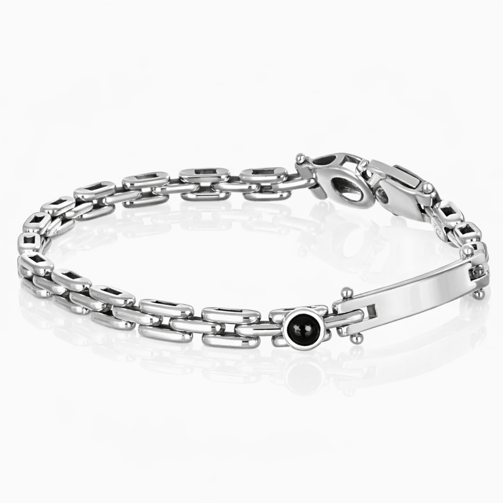 Bracciale - 18 carati Oro bianco - 0.10ct. tw. Onice