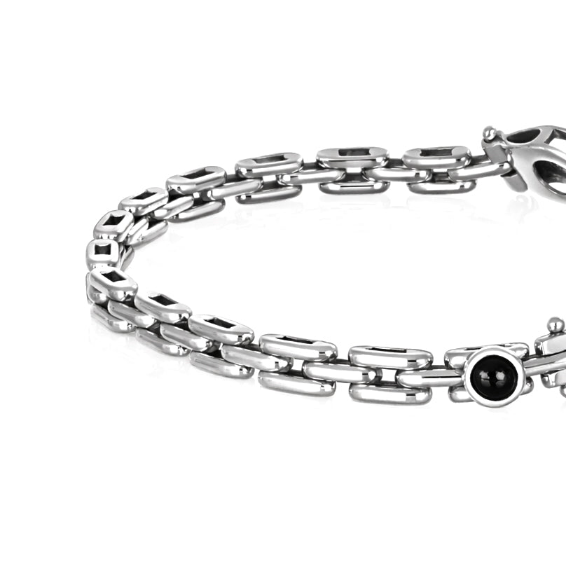 Bracciale - 18 carati Oro bianco - 0.10ct. tw. Onice