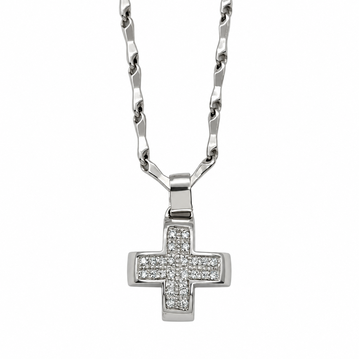 Collana con ciondolo - 18 carati Oro bianco - 0.30ct. tw. Diamante (Naturale) - Made in Italy