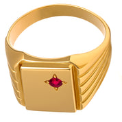 Anello - 18 carati Oro giallo - 0.05ct. tw. Rubino