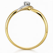 Anello - 18 carati Oro bianco, Oro giallo - 0.04ct. tw. Diamante (Naturale)