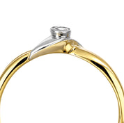 Anello - 18 carati Oro bianco, Oro giallo - 0.04ct. tw. Diamante (Naturale)
