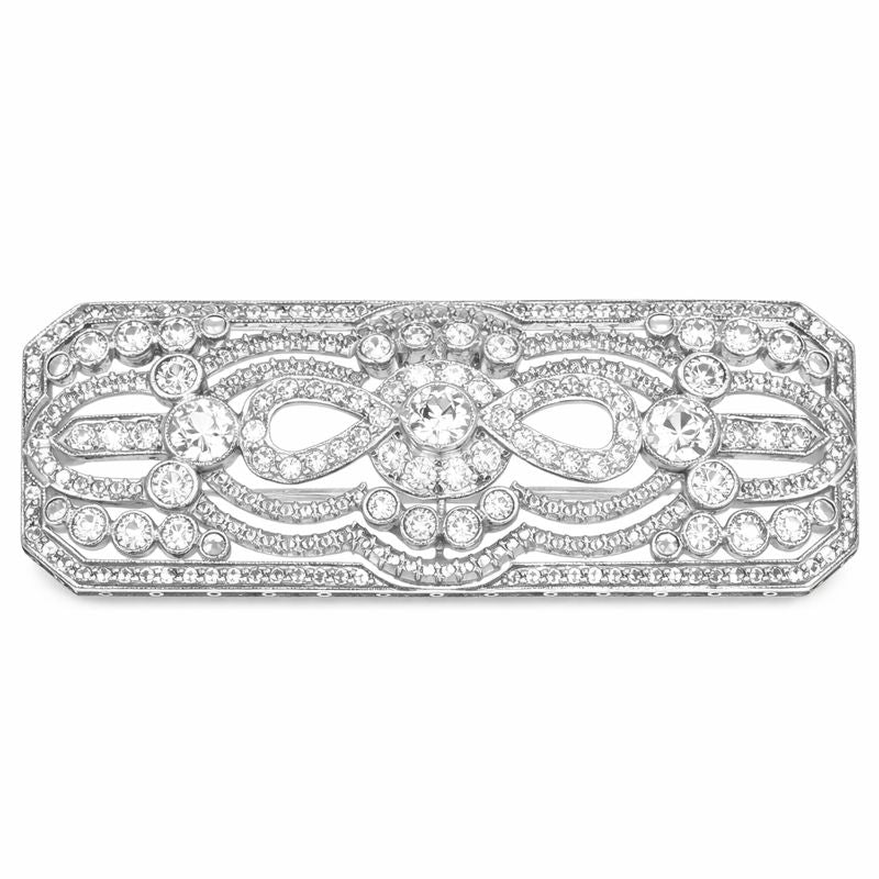 Spilla - 18 carati Oro bianco - 5.85ct. tw. Diamante (Naturale)