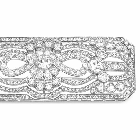 Spilla - 18 carati Oro bianco - 5.85ct. tw. Diamante (Naturale)