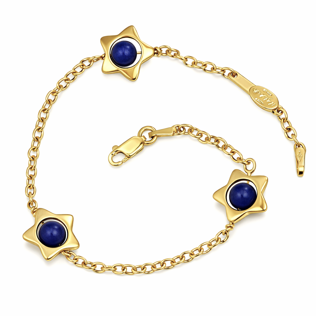 Bracciale - 18 carati Oro giallo Lapislazzuli