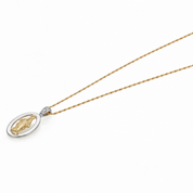 Collana con ciondolo - 18 carati Oro bianco, Oro giallo - 0.05ct. tw. Diamante (Naturale)