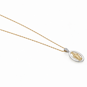 Collana con ciondolo - 18 carati Oro bianco, Oro giallo - 0.05ct. tw. Diamante (Naturale)