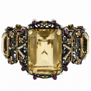 Bracciale - 18 carati Oro giallo, Argento, Quarzo fumè - microperle-rubini - 240.00ct. tw.