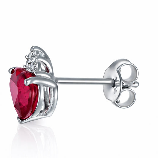 Orecchini - 18 carati Oro bianco - 2.36ct. tw. Rubino - Diamante