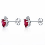 Orecchini - 18 carati Oro bianco - 2.36ct. tw. Rubino - Diamante