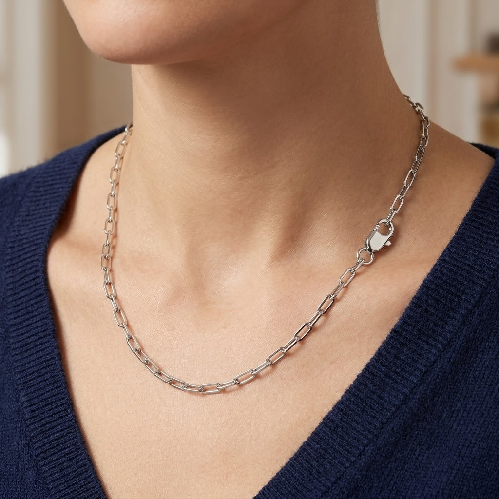 Collana - 18 carati Oro bianco - Made in Italy - Handmade