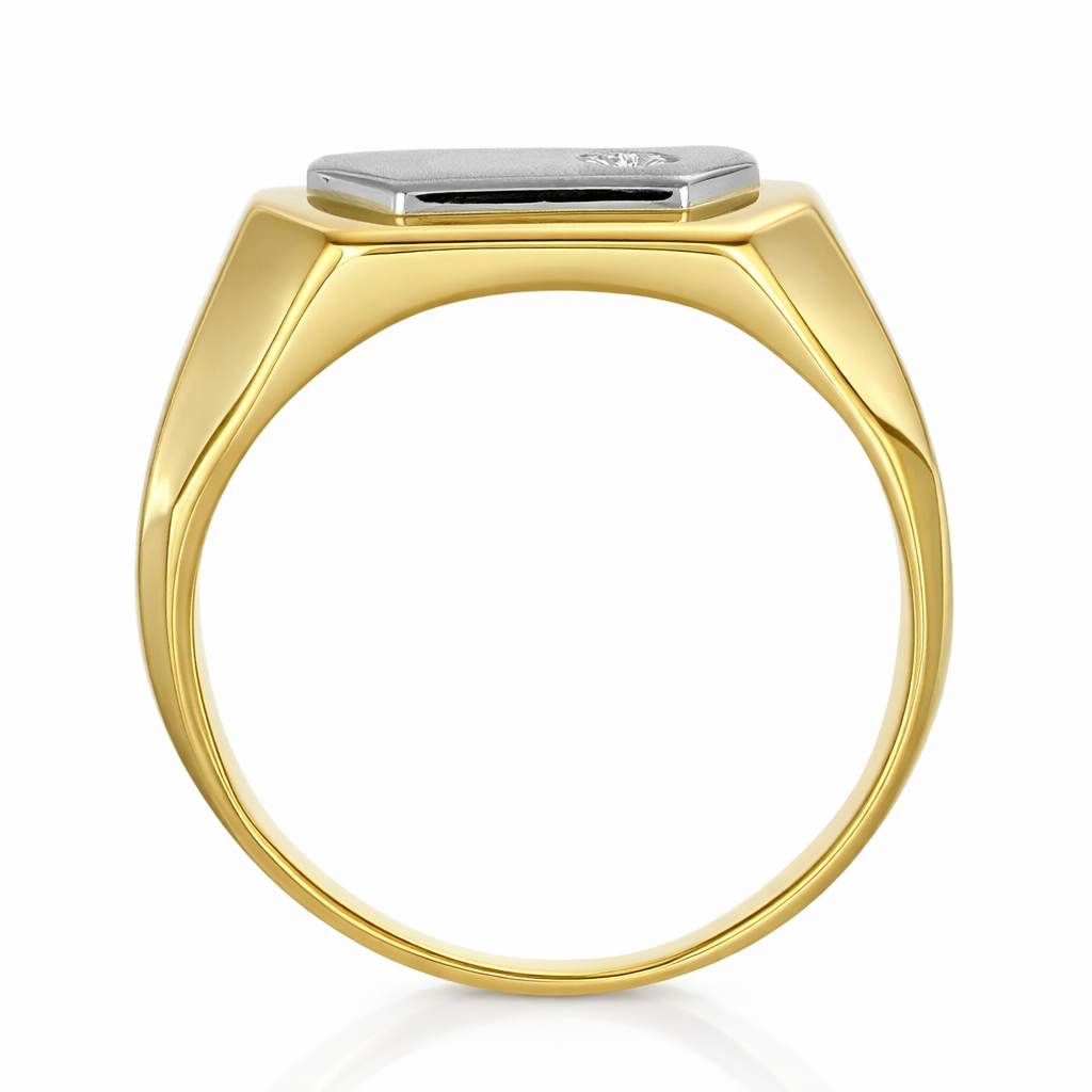 Anello - 18 carati Oro giallo, Oro bianco - 0.15ct. tw. Diamante (Naturale)