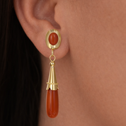 Orecchini - 18 carati Oro giallo - 15ct. tw. Corallo