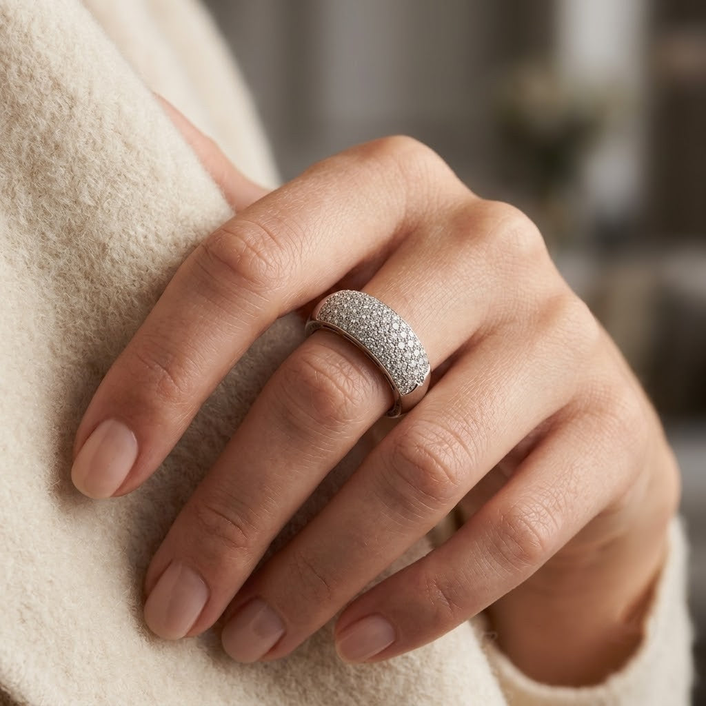 Anello - 18 carati Oro bianco - 0.695ct. tw. Diamante (Naturale) - Made in Italy - Handmade