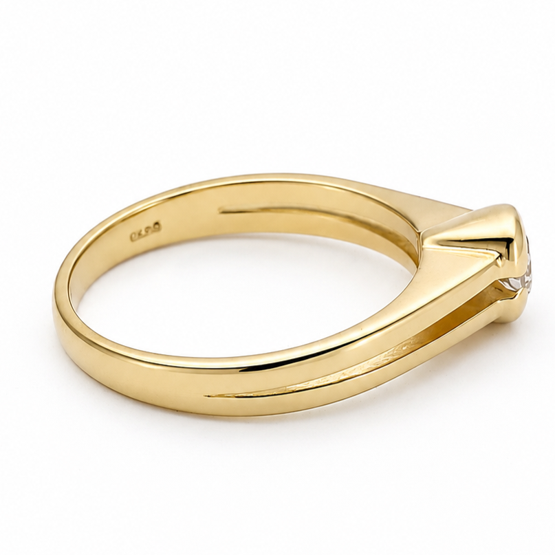 Anello - 18 carati Oro giallo - 0.23ct. tw. Diamante (Naturale) - Made in Italy - Handmade