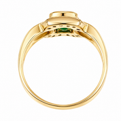 Anello - 18 carati Oro giallo, Oro bianco - 1.37ct. tw. Smeraldo - Diamante