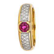 Anello - 18 carati Oro bianco, Oro giallo - 0.57ct. tw. Rubino - Diamante