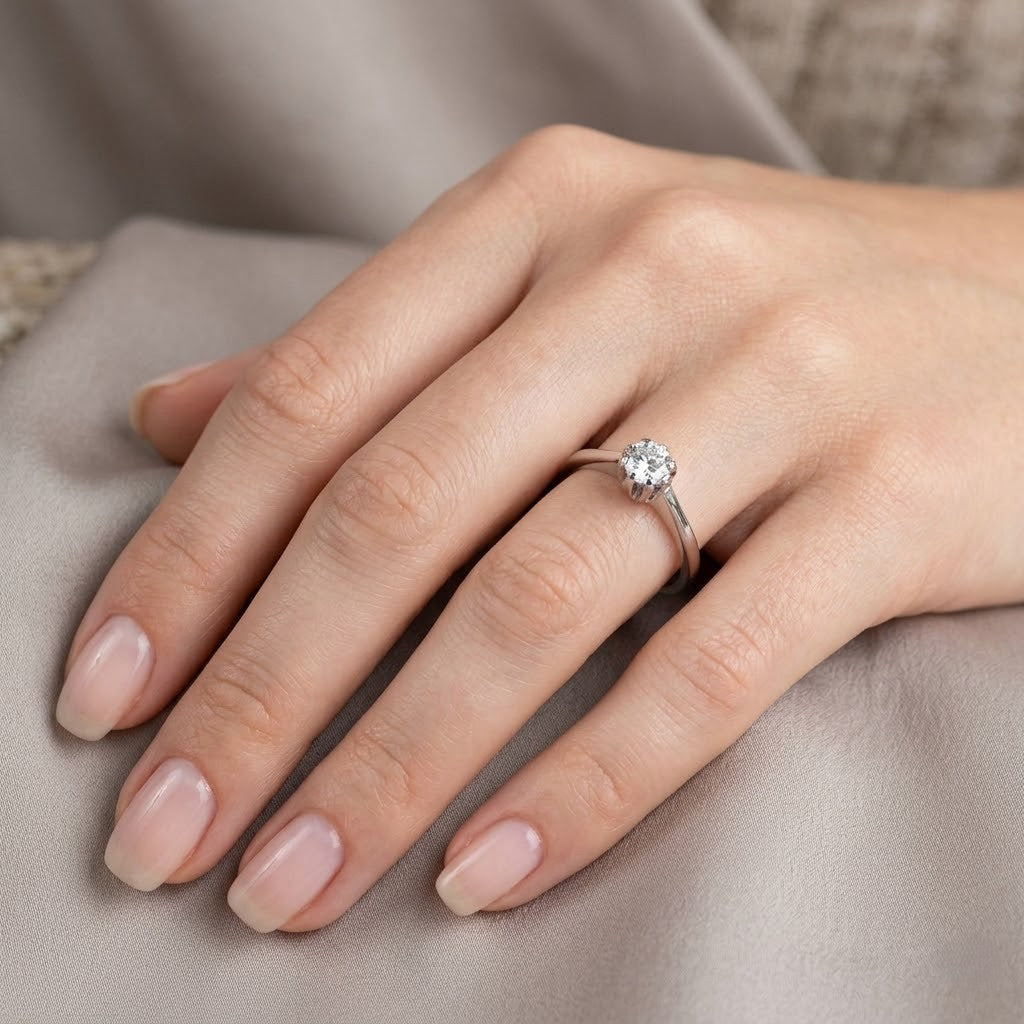 Anello - 18 carati Oro bianco - 0.09ct. tw. Diamante (Naturale)