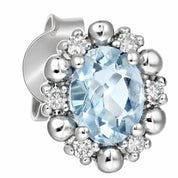 Orecchini - 18 carati Oro bianco - 0.62ct. tw. Acquamarina - Diamante