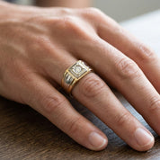 Anello - 18 carati Oro giallo, Oro bianco - 0.25ct. tw. Diamante (Naturale)