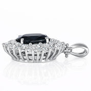 Ciondolo - 18 carati Oro bianco - 2.30ct. tw. Zaffiro - Diamante