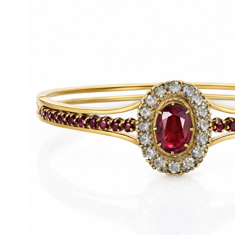 Bracciale - 9 kt Oro giallo - 1.99ct. tw. Rubino - Diamante