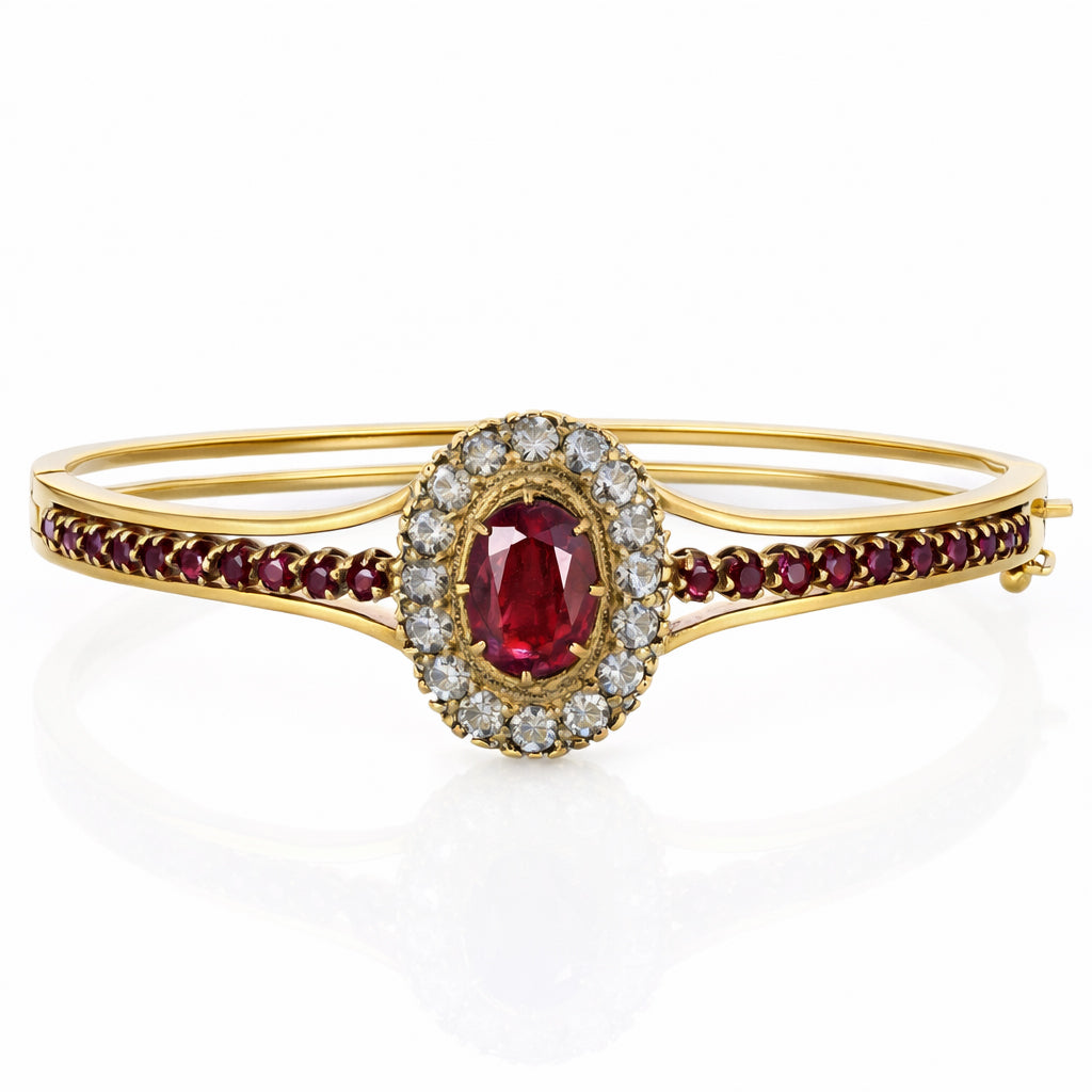 Bracciale - 9 kt Oro giallo - 1.99ct. tw. Rubino - Diamante