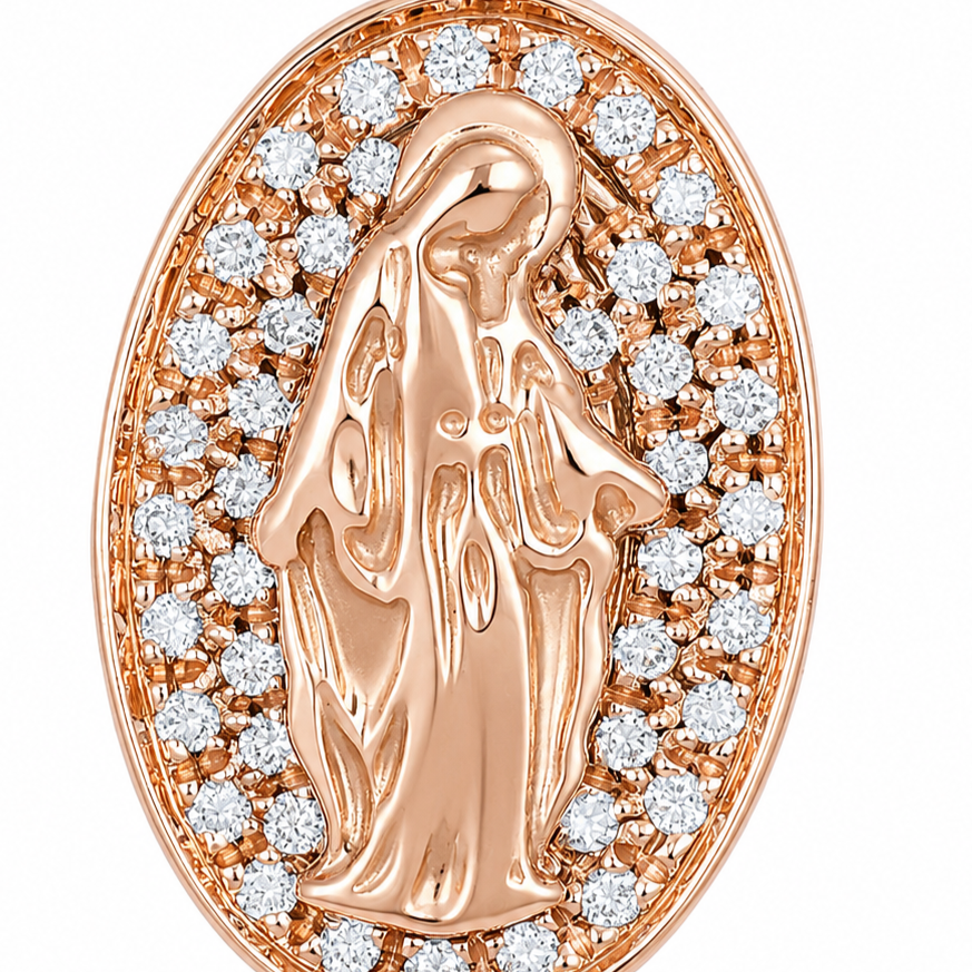 Ciondolo - 18 carati Oro rosa - 0.42ct. tw. Diamante (Naturale) - Made in Italy - Handmade