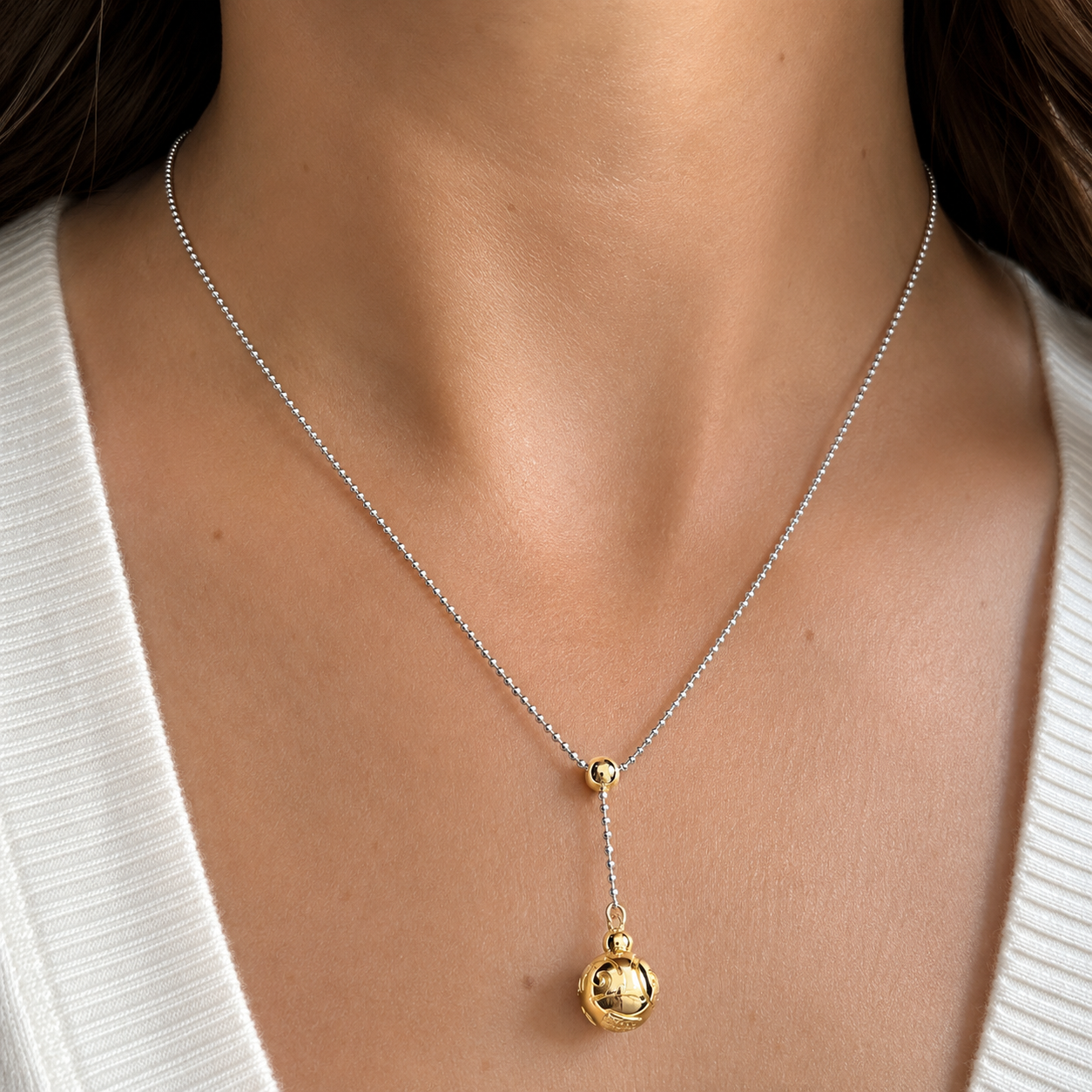 Collana con ciondolo - 18 carati Oro bianco, Oro giallo - Made in Italy