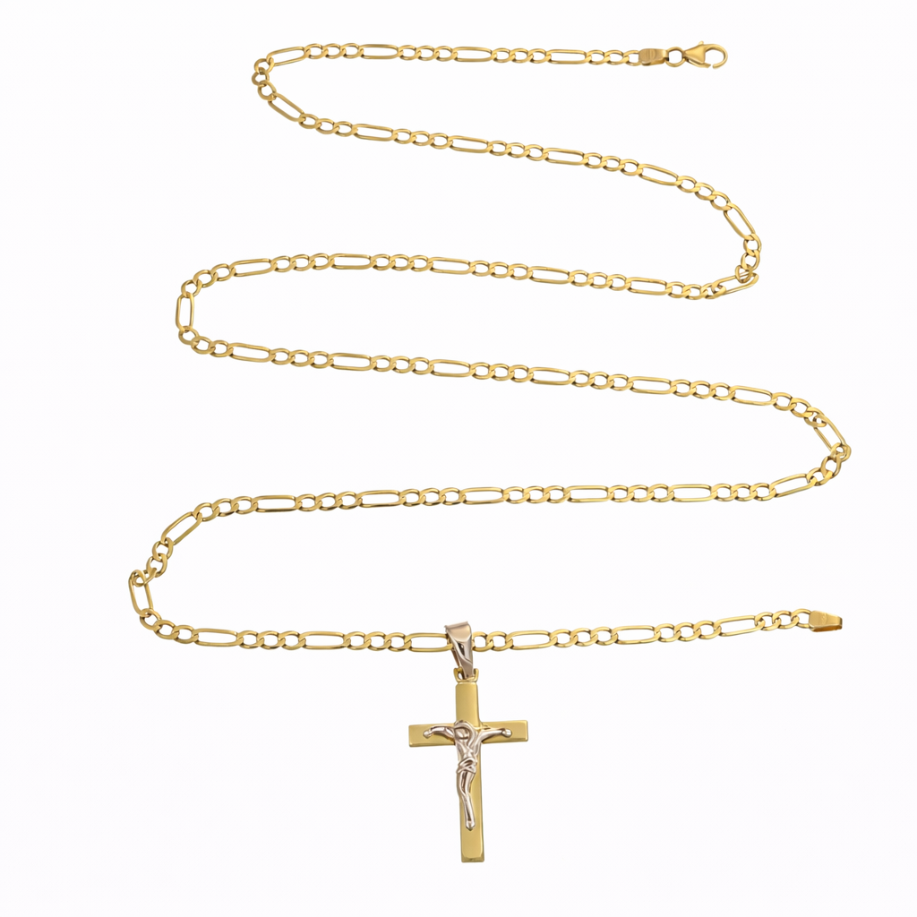 Collana in oro giallo e oro bianco 18 k