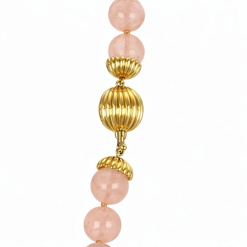 Collana - 18 carati Oro giallo, Quarzo rosa