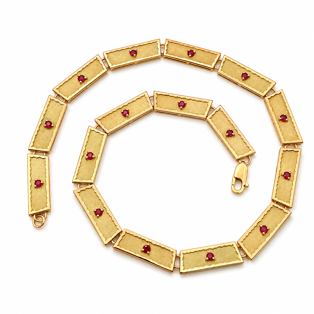 Collana - 18 carati Oro giallo - 1.60ct. tw. Rubino - Made in Italy - Handmade