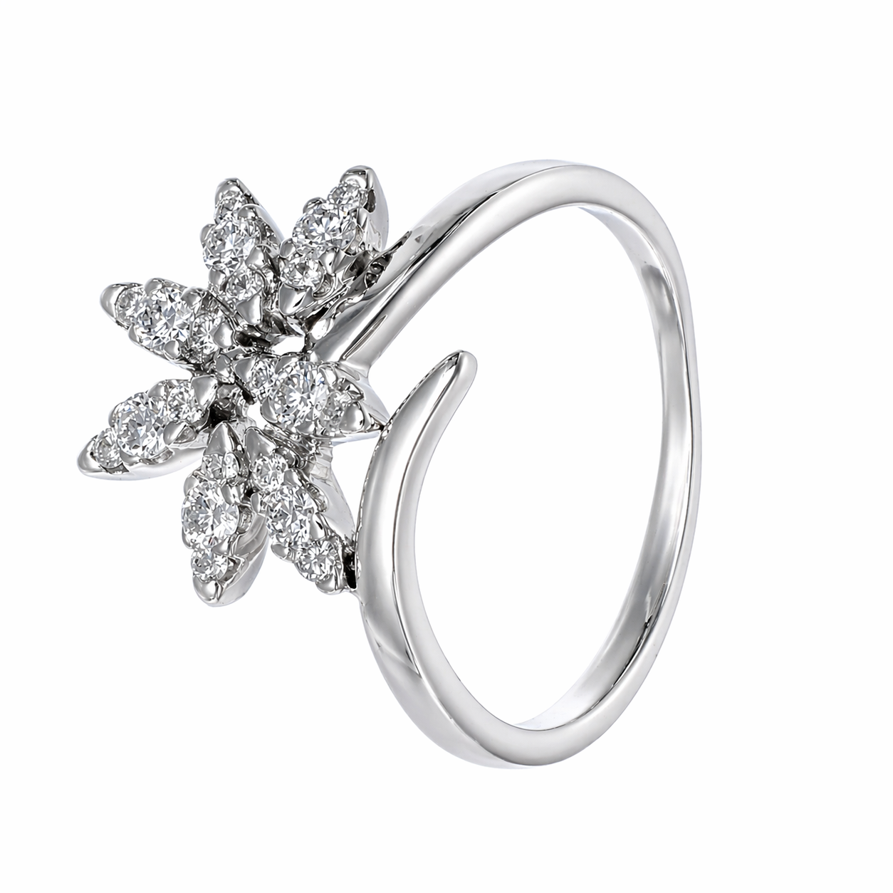 Anello - 18 carati Oro bianco - 0.24ct. tw. Diamante (Naturale)