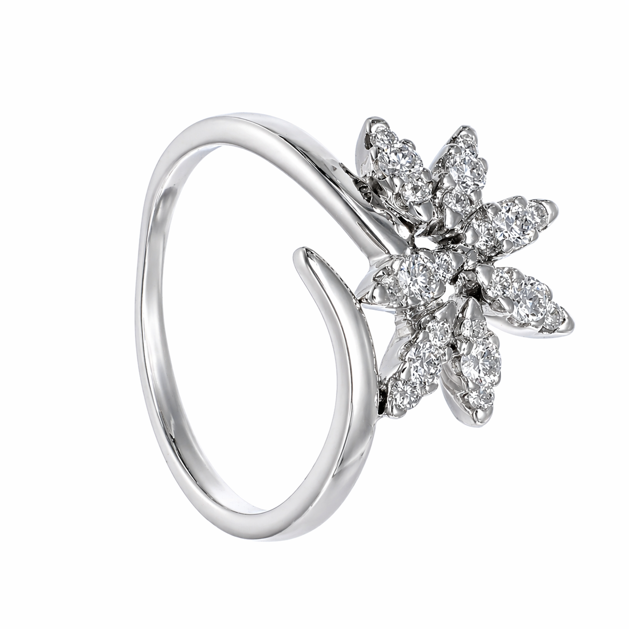Anello - 18 carati Oro bianco - 0.24ct. tw. Diamante (Naturale)