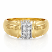 Anello da donna in oro bianco e oro giallo 18 carati con diamanti