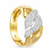 Anello - 18 carati Oro bianco, Oro giallo - 0.24ct. tw. Diamante (Naturale)