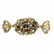 Chiusura per collana - 18 carati Oro giallo, Argento - 0.96ct. tw. Zaffiro - Diamante