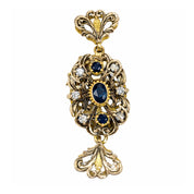 Chiusura per collana - 18 carati Oro giallo, Argento - 0.96ct. tw. Zaffiro - Diamante