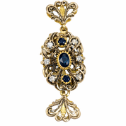 Chiusura per collana - 18 carati Oro giallo, Argento - 0.96ct. tw. Zaffiro - Diamante
