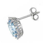 Orecchini - 18 carati Oro bianco - 2.45ct. tw. Acquamarina - Diamante