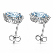 Orecchini - 18 carati Oro bianco - 2.45ct. tw. Acquamarina - Diamante