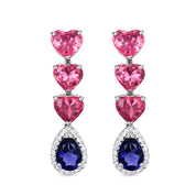 Orecchini - 18 carati Oro bianco, Diamanti - 5.24ct. tw. Tormalina - Iolite