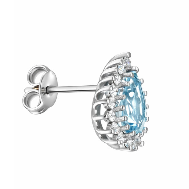 Orecchini - 18 carati Oro bianco - 1.66ct. tw. Acquamarina - Diamante