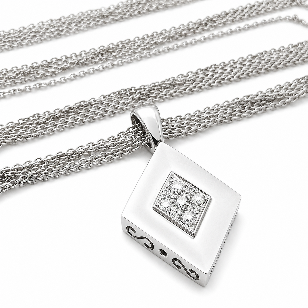 Collana con ciondolo - 18 carati Oro bianco - 0.30ct. tw. Diamante (Naturale)